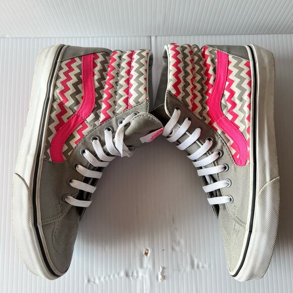 Vans Gray Pink White Chevron Pro Classic 721454  SZ Women's 9.5 Sneakers Men's 8 - Picture 5 of 9